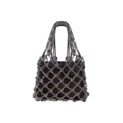HIBOURAMA - Borsa Rete in Satin Carrie 'Black Diamond'