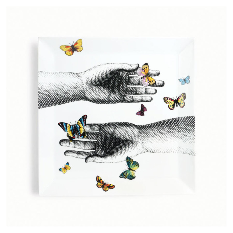 FORNASETTI - Vassoio Quadrato Mani e Farfalle
