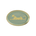 Ortigia Sicilia - Piattino Ovale in Ceramica Verde & Gold