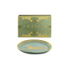 Ortigia Sicilia - Piattino Ovale in Ceramica Verde & Gold