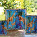 Ortigia Sicilia - Piatto Quadrato in Vetro 'Giraffe Blu'