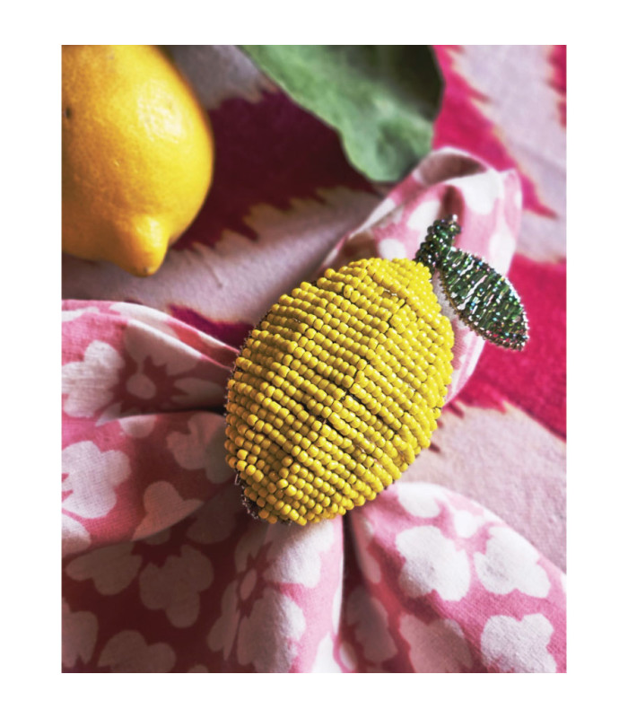 Les Ottomans - Porta Tovaglioli con Perline 'Limoni'