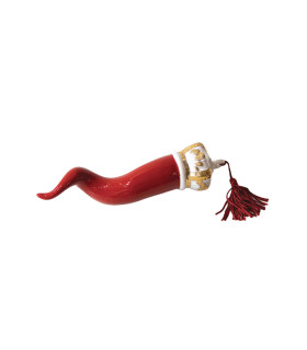Sbordone Porcellane - Corno Regale Portafortuna Rosso Piccolo