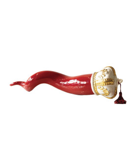 Sbordone Porcellane - Corno Regale Portafortuna Rosso Grande