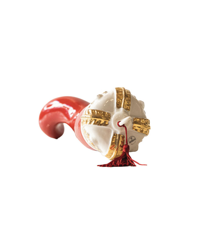 Sbordone Porcellane - Corno Regale Portafortuna Rosso Grande