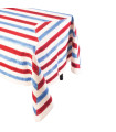 Les Ottomans - Tovaglia in Cotone Stampato 'Riga Blu e Rossa'