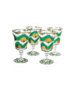 Les Ottomans - Set da 4 Calici da Vino Ikat 'Verde / Gold'