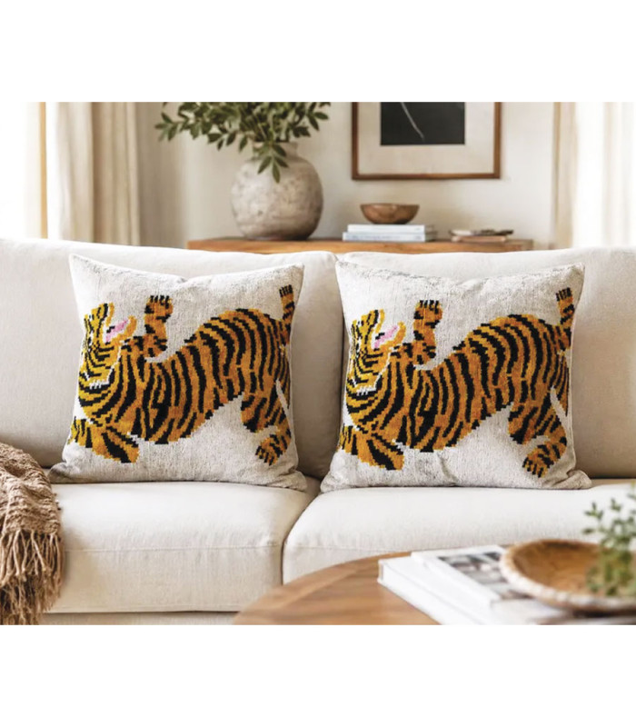Les Ottomans - Cuscino in Velluto di Seta One Side VE 63 'Tigre'