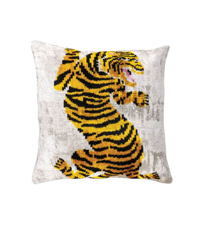 Les Ottomans - Cuscino in Velluto di Seta One Side VE 63 'Tigre'