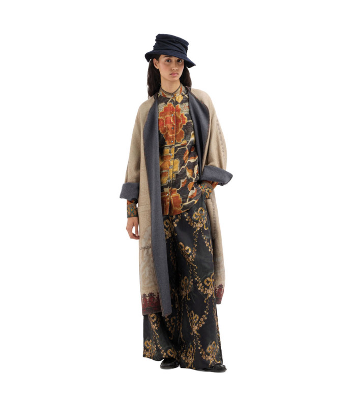 Pierre Louis Mascià - Kimono in Lana PANCAKE 'Broccato Di Miele'