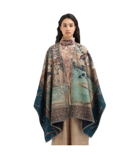 Pierre Louis Mascià - Mantella Poncho In Lana PANCAKE 'Rosone Di Pietra'