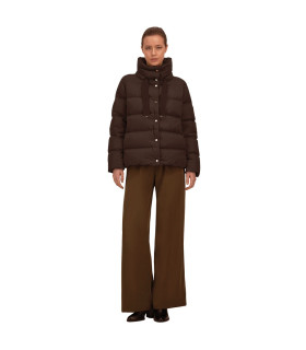 HERNO - Cappa in Piuma Satin 'Fondente'