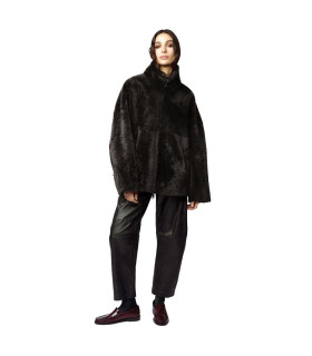 Giorgio Brato - Kimono Corto in Shearling 'Nero'