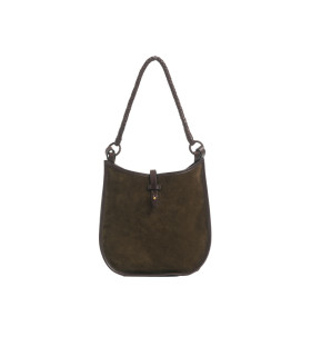 Massimo Palomba - Borsa in Suede e Pelle 'LUNA' Olive Green
