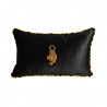 Les Ottomans - Cuscino in Velluto Nero con Ricamo Tigre