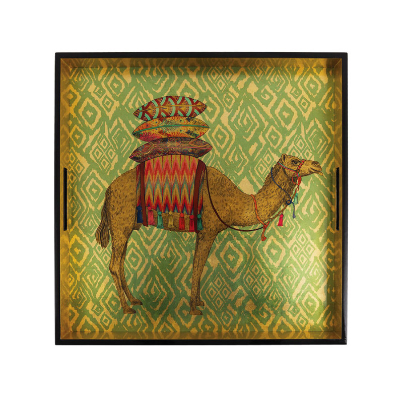 Matthew Williamson x Les Ottomans - Vassoio In Legno Laccato 'Cammello'
