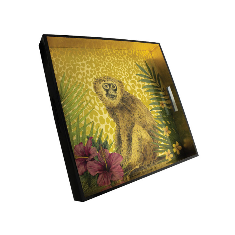 Matthew Williamson x Les Ottomans - Vassoio In Legno Laccato 'Scimmia'