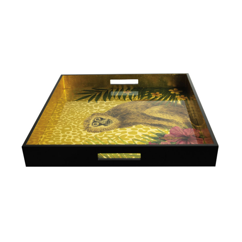 Matthew Williamson x Les Ottomans - Vassoio In Legno Laccato 'Scimmia'