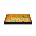 Les Ottomans - Vassoio In Legno Laccato Fiori Gold 'LT 03'