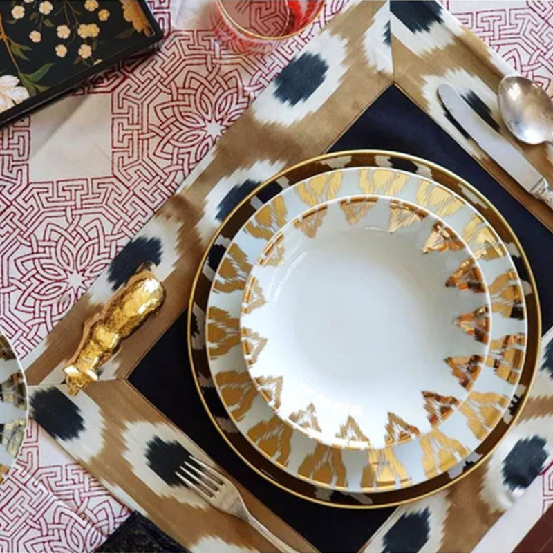 Les Ottomans - Piatto in Porcellana 'Uzbek Gold' Dining