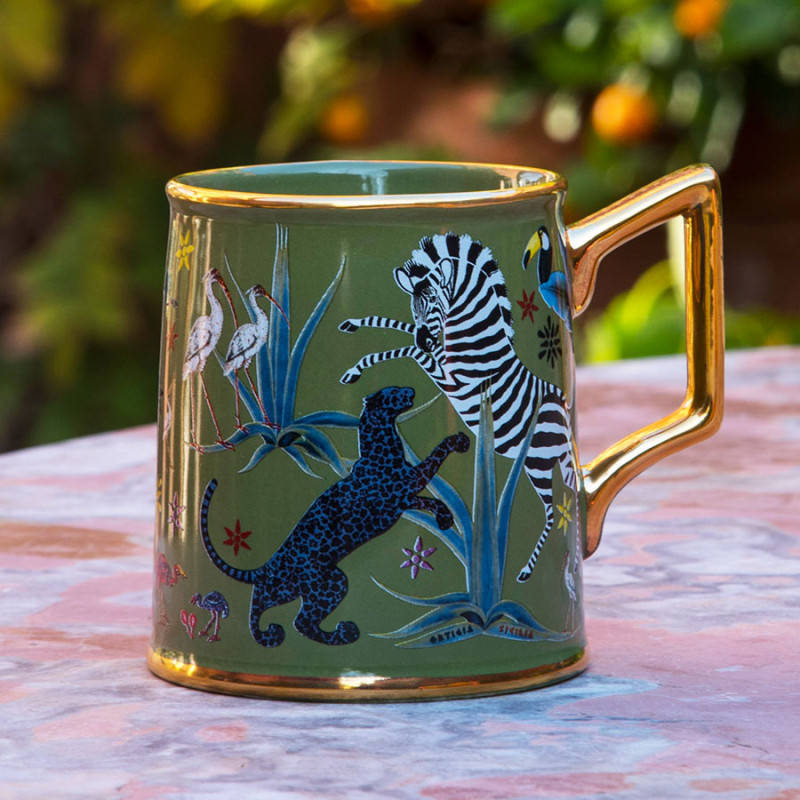 Ortigia Sicilia - Tazza in Ceramica Verde 'Jungle'