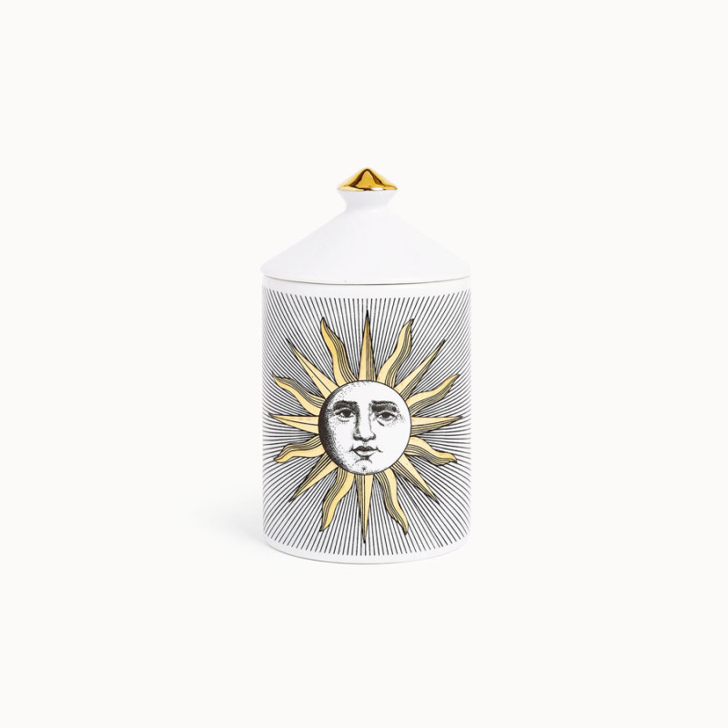 FORNASETTI - 'SE POI' Candela Profumata Decoro Soli 'Gold'
