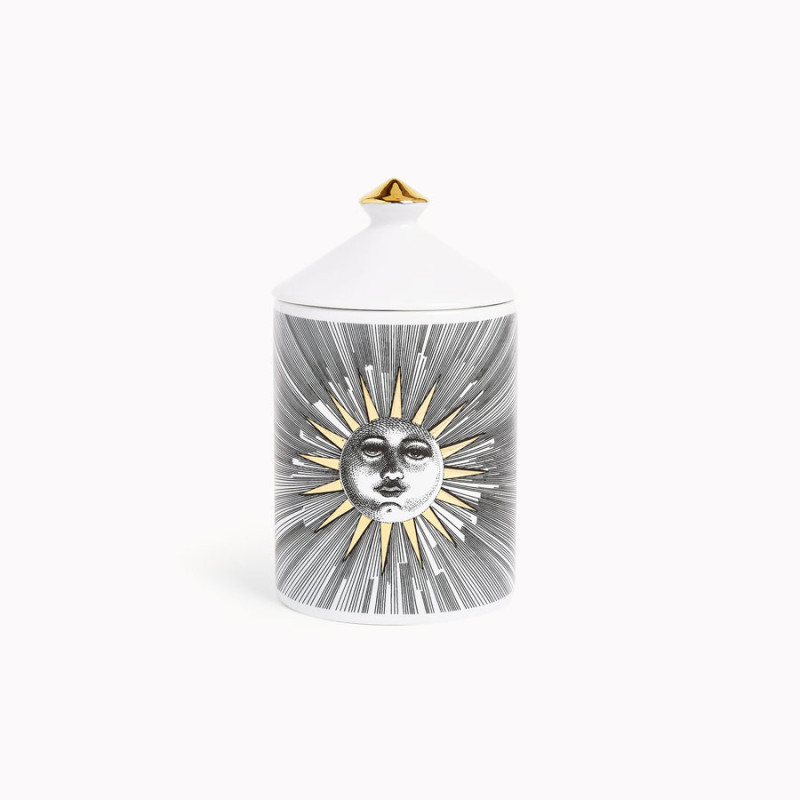 FORNASETTI - 'SE POI' Candela Profumata Decoro Soli 'Gold'