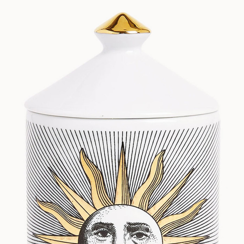 FORNASETTI - 'SE POI' Candela Profumata Decoro Soli 'Gold'
