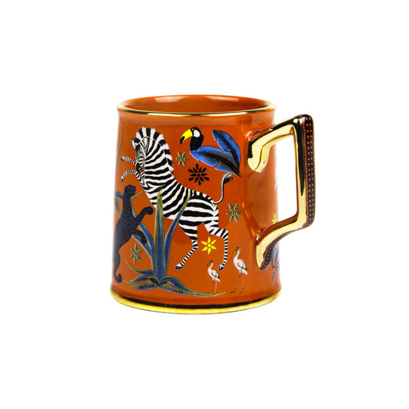 Ortigia Sicilia - Tazza in Ceramica Corallo 'Jungle'