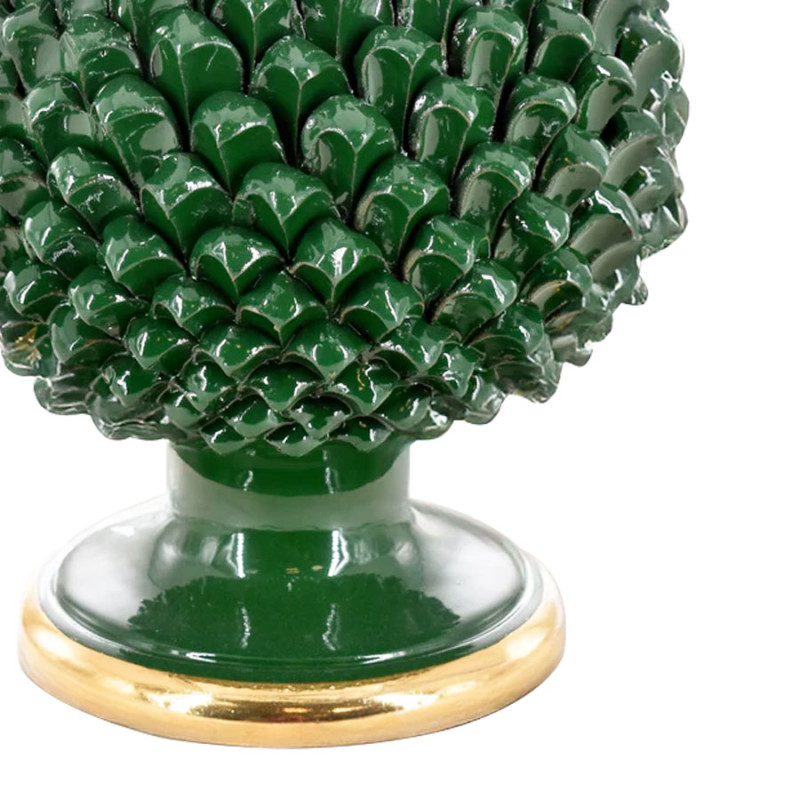 CERAMICHE CALTAGIRONE - Pigna In Ceramica Semilavorata Verde Oro