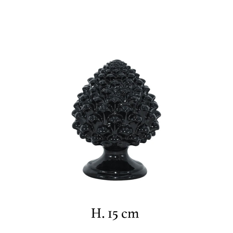 CERAMICHE CALTAGIRONE - Pigna In Ceramica Semilavorata Nero Lucido