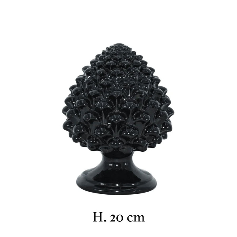 CERAMICHE CALTAGIRONE - Pigna In Ceramica Semilavorata Nero Lucido