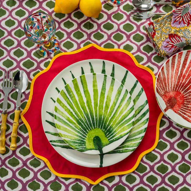 Les Ottomans - 'Leaves Collection' Piatto Dessert in Ceramica Dipinto a Mano