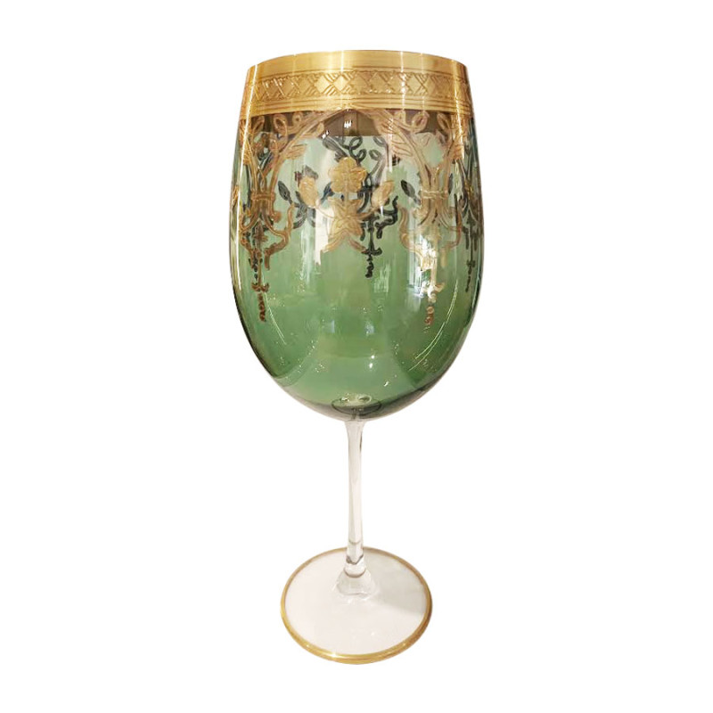 Vetrerie di Empoli - Calice Collezione 'PIAZZA NAVONA' Verde Oro