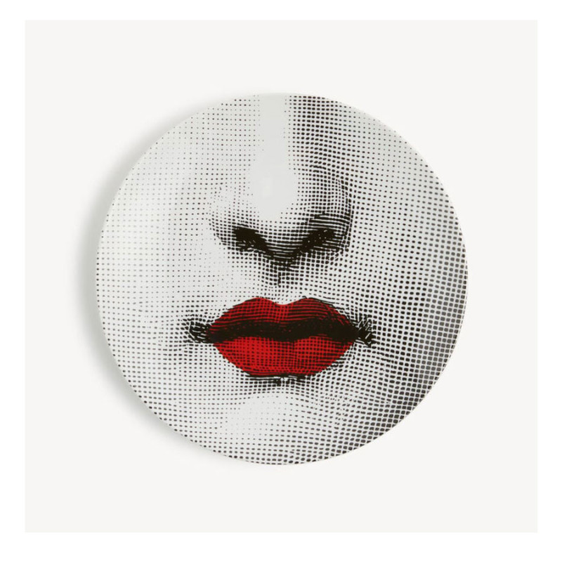 FORNASETTI - Piatto Tema e Variazioni n.397 Bianco/Nero/Rosso
