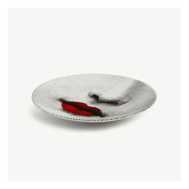 FORNASETTI - Piatto Tema e Variazioni n.397 Bianco/Nero/Rosso