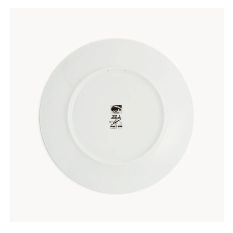 FORNASETTI - Piatto Tema e Variazioni n.397 Bianco/Nero/Rosso