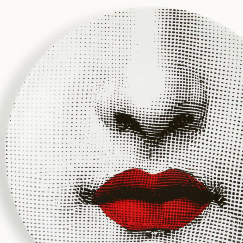 FORNASETTI - Piatto Tema e Variazioni n.397 Bianco/Nero/Rosso