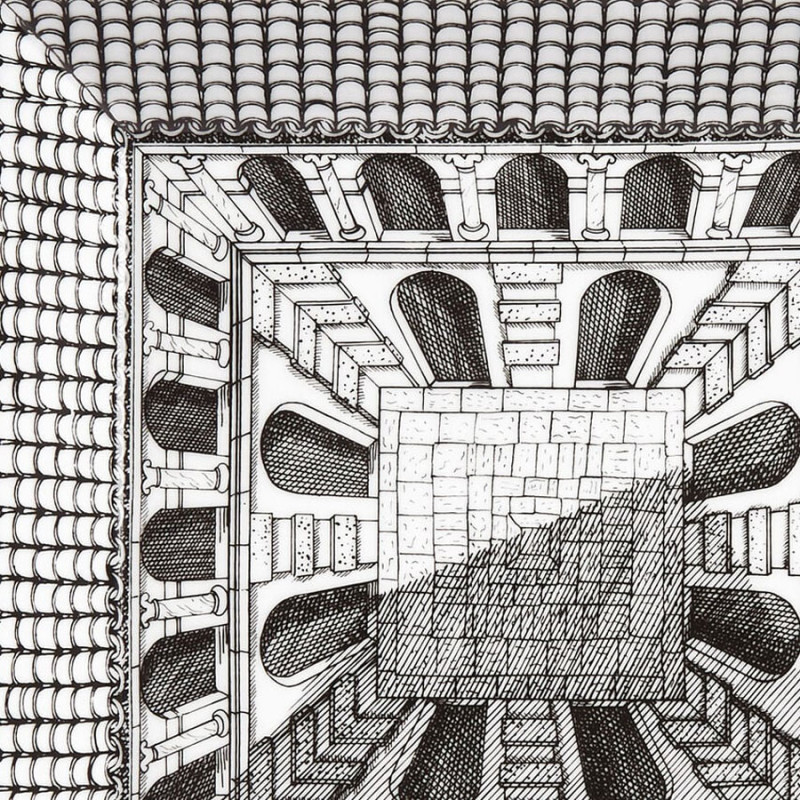 FORNASETTI - Piatto Quadrato Architettura