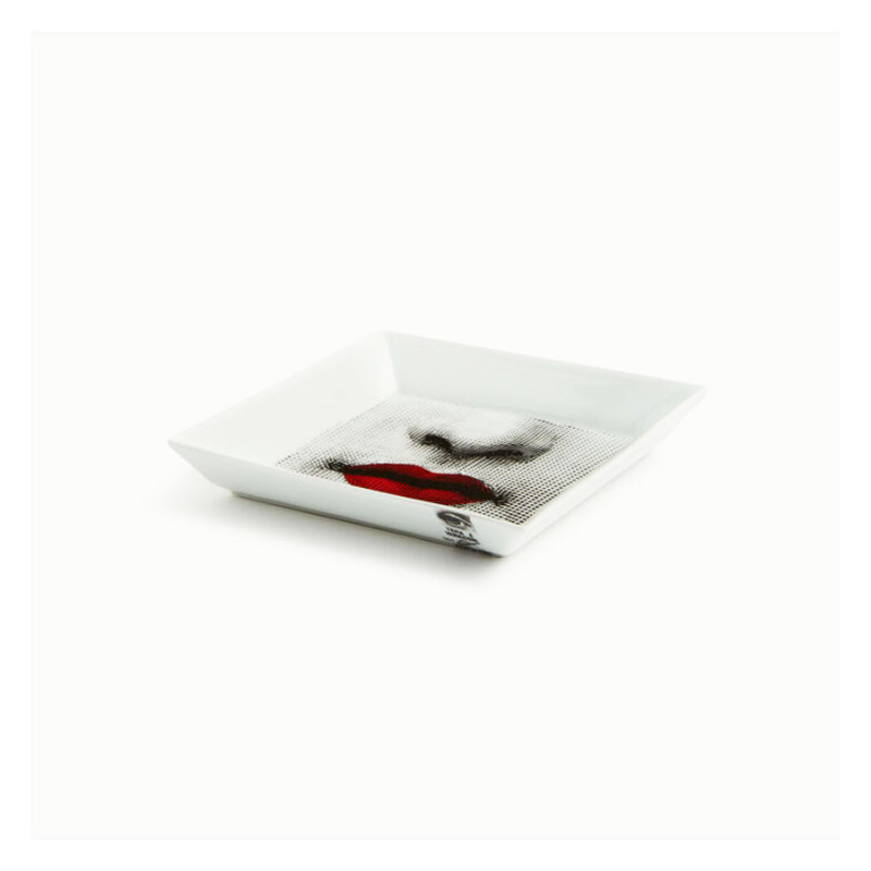 FORNASETTI - Piatto Quadrato Red Lips Tema e Variazioni n.397