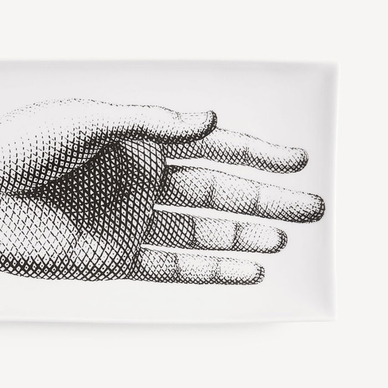 FORNASETTI - Vassoio Mano in Bianco/Nero