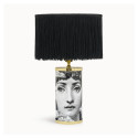 FORNASETTI - Paralume Frange Cilindrico Nero per Lampada Piccola