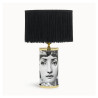 FORNASETTI - Paralume Frange Cilindrico Nero per Lampada Piccola
