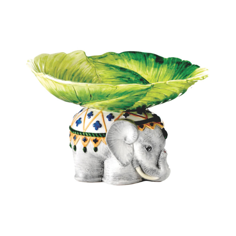 Les Ottomans - Alzata Portafrutta in Ceramica Dipinta a Mano 'Elefante'