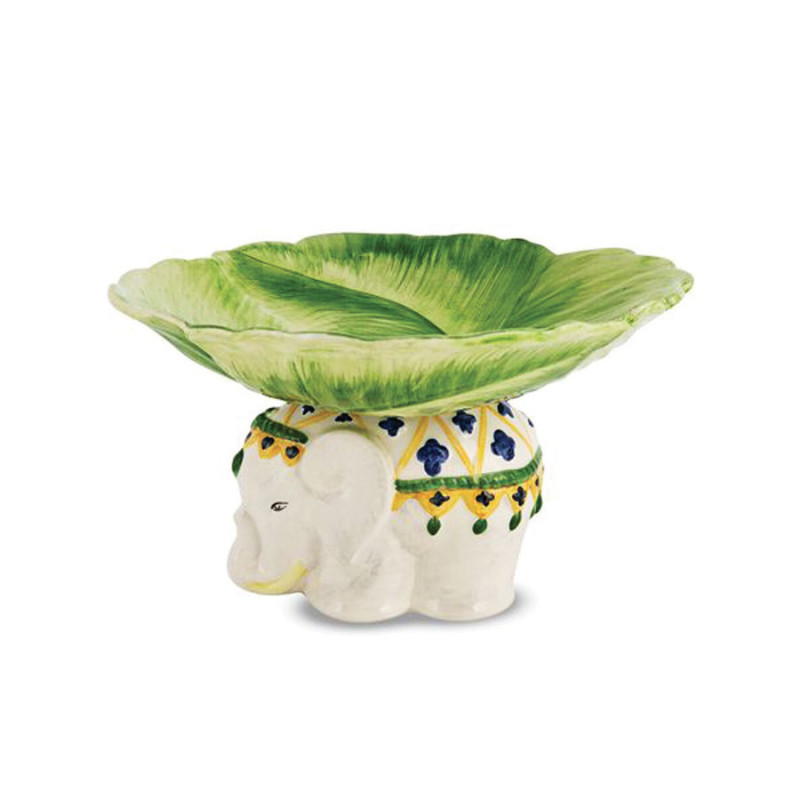 Les Ottomans - Alzata Portafrutta in Ceramica Dipinta a Mano 'Elefante'
