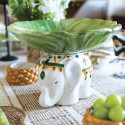 Les Ottomans - Alzata Portafrutta in Ceramica Dipinta a Mano 'Elefante'