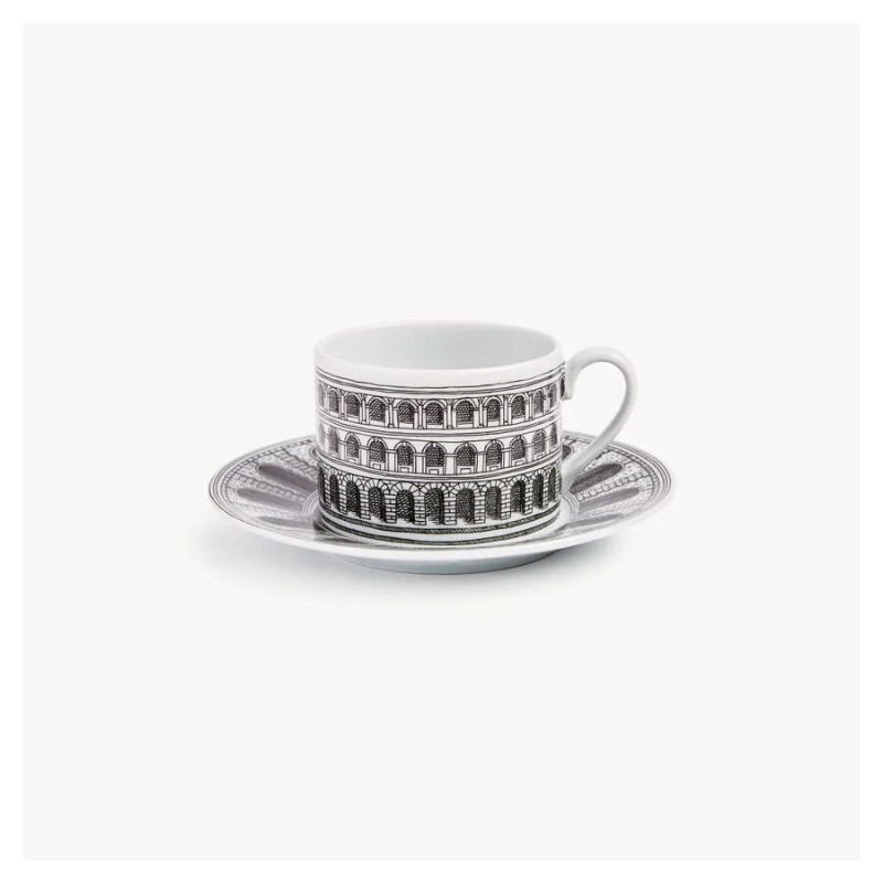 FORNASETTI - Tazza Tè Architettura in Bianco e Nero