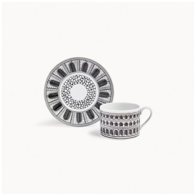 FORNASETTI - Tazza Tè Architettura in Bianco e Nero