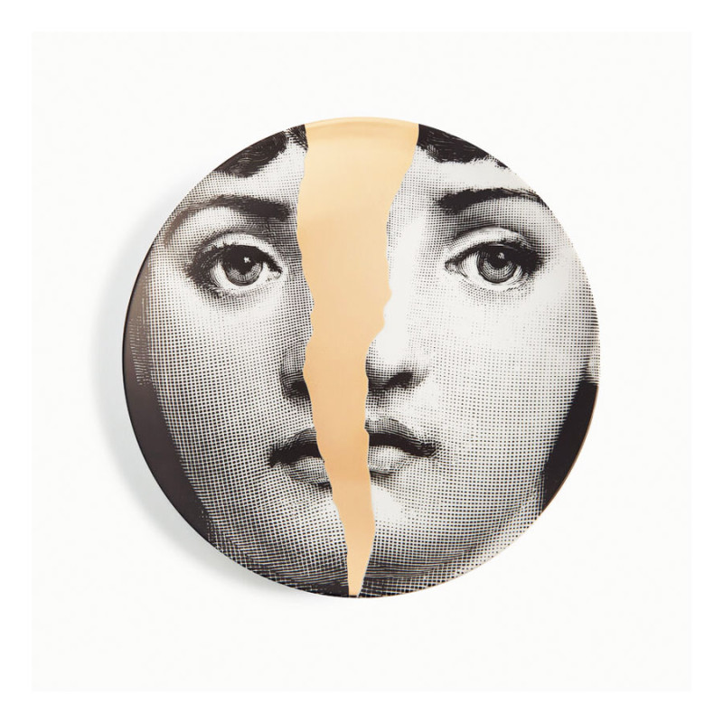 FORNASETTI - Piatto Tema e Variazioni n.10 Bianco/Nero/Oro