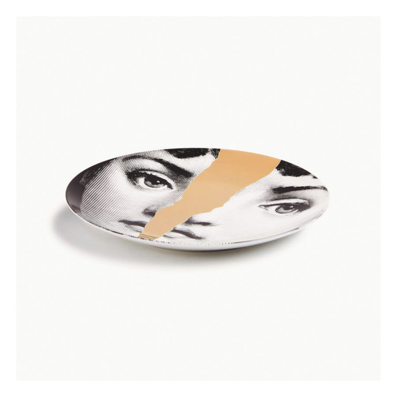 FORNASETTI - Piatto Tema e Variazioni n.10 Bianco/Nero/Oro